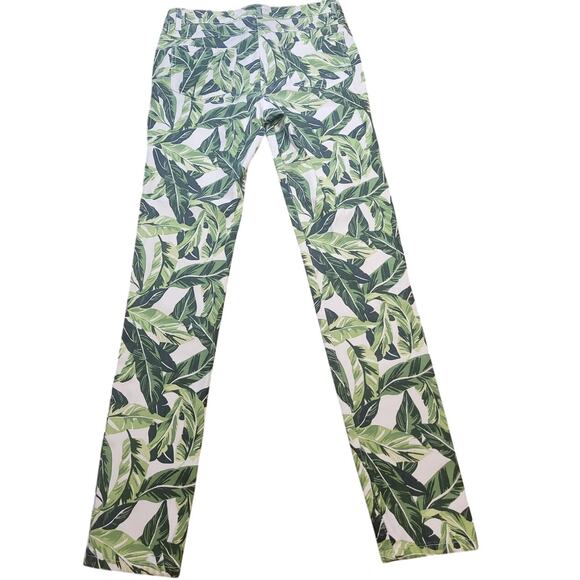 J.McLaughlin Palm Print Lexi Slim Jeans | Green White | Sz 2 NWOT - Picture 3 of 10